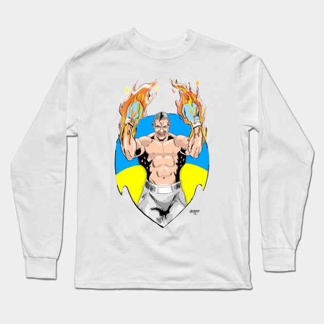 Usyk fire Long Sleeve T-Shirt by BarnesComicArt